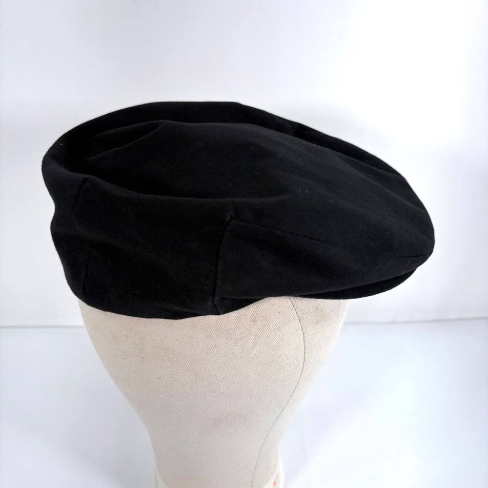 Stetson Flat Cap Black Cotton Blend Ivy Newsboy Driving Hat Small